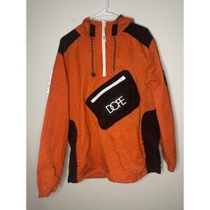 Dope Nomad Anorak Orange Men's Windbreaker water-resistant Jacket Sz L